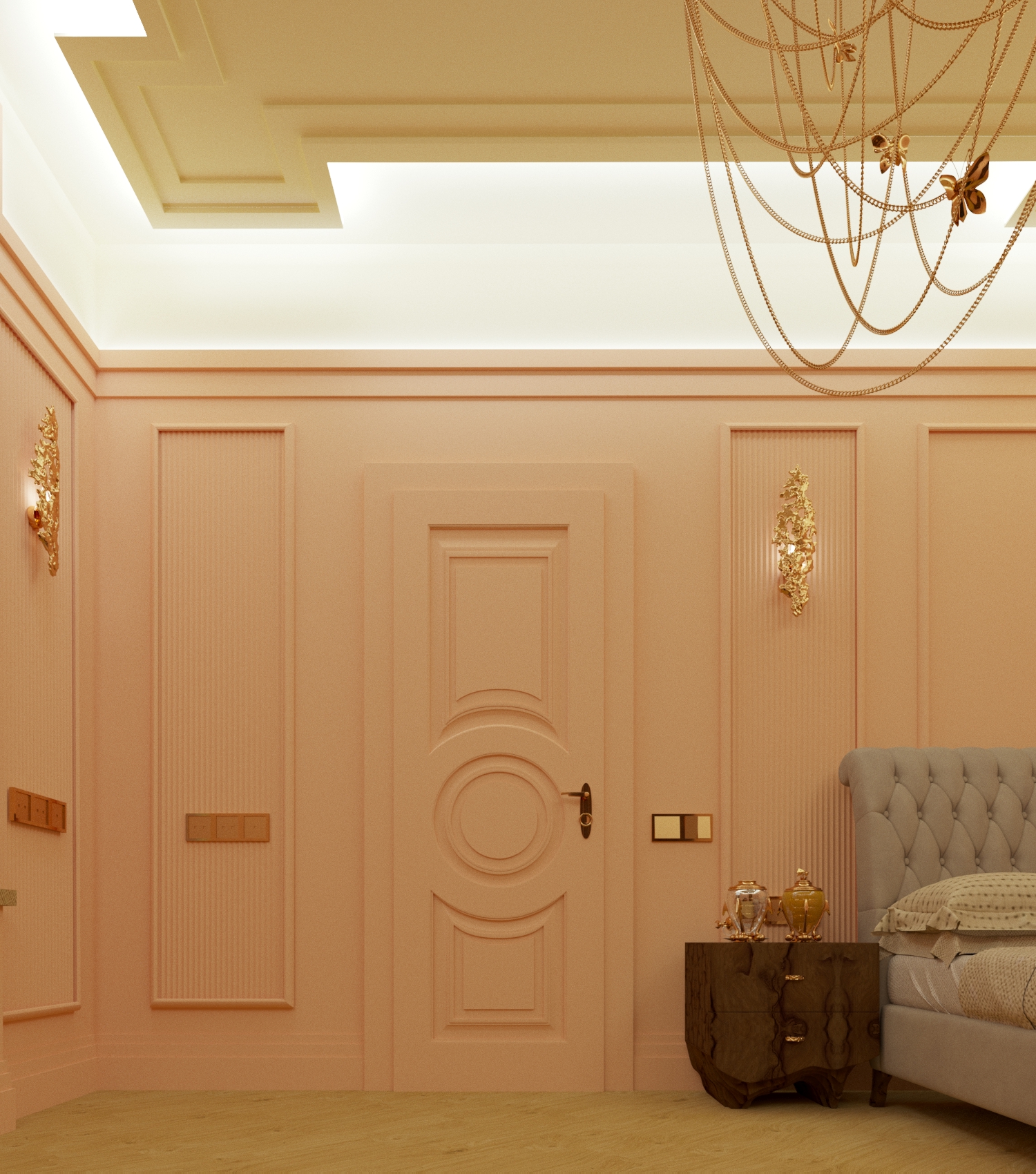 pink bedroom - pink interiors