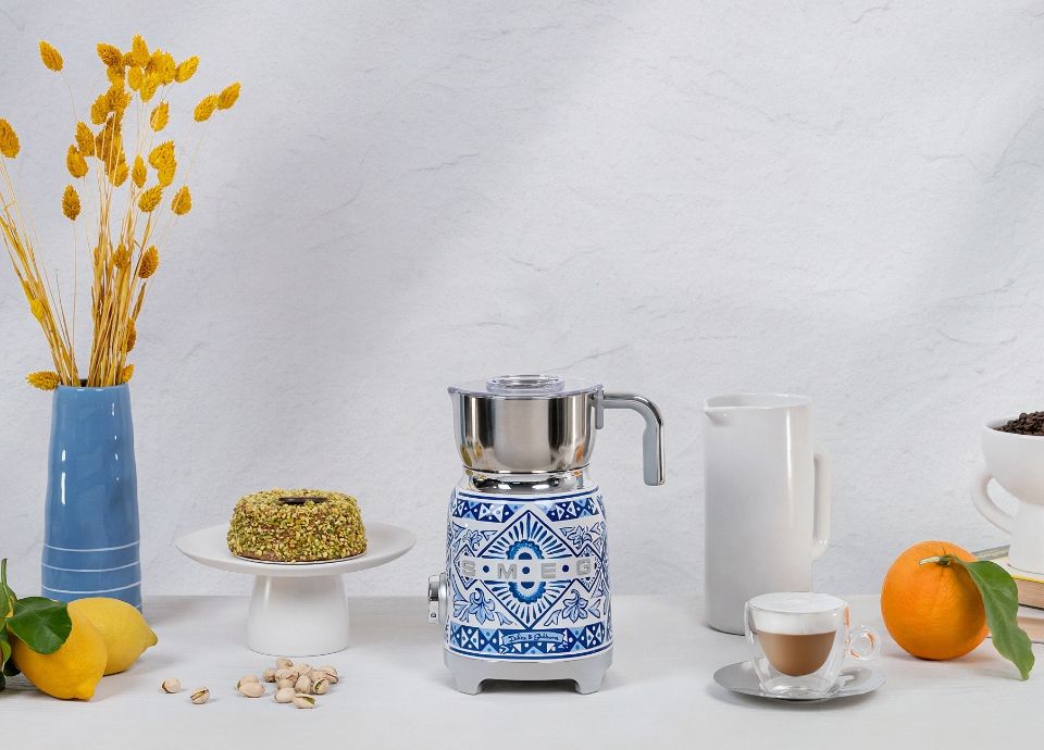 SMEG X DOLCE & GABBANA Blu Mediterranean Collection Brewer as seen in the PullCast Blog