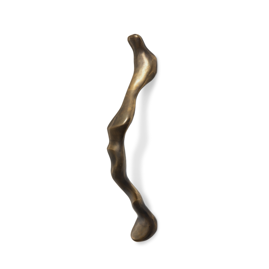 nouveau door pull in aged brass by pullcast